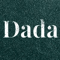 Dada dark green glitter text typography