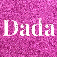 Pink glitter dada lettering typography festive effect