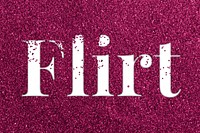 Ruby glitter flirt word typography festive effect