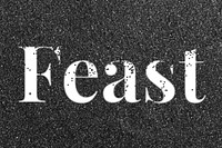 Black glitter feast word typography festive effect