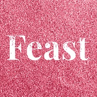 Rose glitter feast word typography festive effect