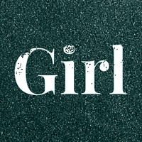 Dark green glitter girl word art typography festive effect