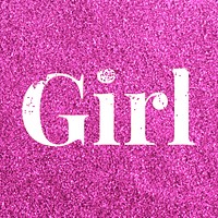 Girl pink glitter lettering typography