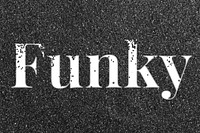 Funky black glitter word typography