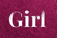 Sparkle girl glitter word art typography