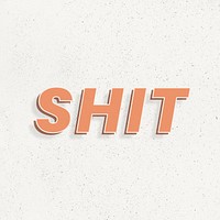 Bold text shit word retro font lettering
