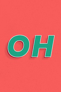 Retro oh word bold text typography 3d effect