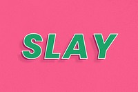 Slay word retro 3d effect typography lettering