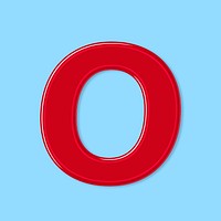 Jelly glossy letter O psd typography