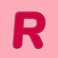 Jelly psd bold embossed letter R font