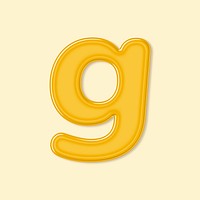 Psd jelly bold glossy letter g font