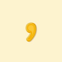Jelly bold embossed psd comma sign typography