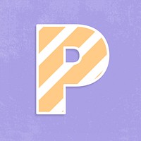 Psd letter p striped font