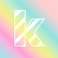 Psd letter k rainbow gradient