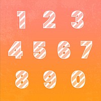 Number set typography psd strip pattern
