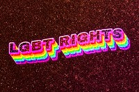 LGBT rights word 3d vintage typography wavy rainbow