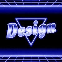 Futuristic blue neon grid design typography