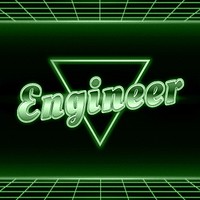 Futuristic engineer green neon typography