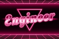Futuristic engineer text neon pink typography