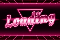 Neon grid loading word typography