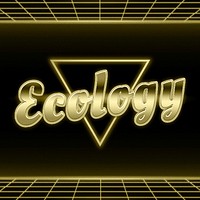 Futuristic gold ecology neon typography