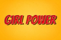 Girl power message retro typography illustration 