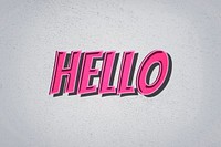 Hello comic retro style lettering illustration