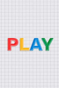 Play word vector bevel effect colorful lettering