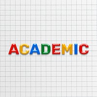 3d font academic word colorful word typography