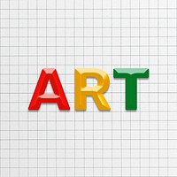 Art text lettering bevel colorful font typography