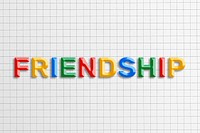 Friendship text 3d effect colorful lettering