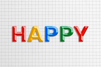 Happy text 3d effect colorful lettering