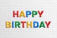 3d font happy birthday text colorful word typography