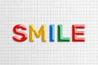 Smile word bevel effect colorful lettering