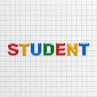 Bevel font student text colorful word lettering