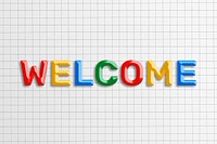 3d font welcome word colorful word typography