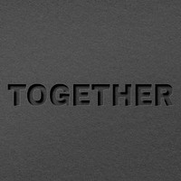Together paper cut lettering font typography