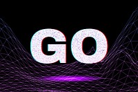 Space go neon grid word typography
