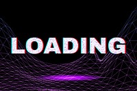 Neon grid line loading word typography