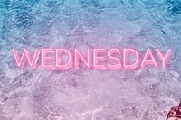 Wednesday neon word typography ocean gradient