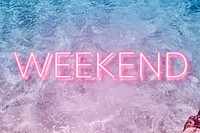 Weekend neon word typography ocean gradient