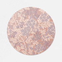 Jasmine flower vector round sticker remix from artwork by William Morris