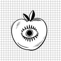 Psd apple doodle cartoon teen sticker