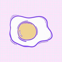 Psd fried egg doodle cartoon teen sticker
