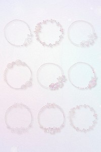 Holographic floral round frame collection 