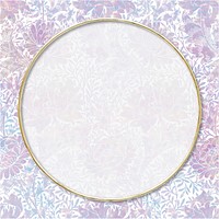 Vintage vector holographic pastel nature frame remix from artwork by William Morris