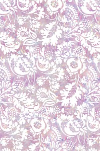 Vintage nature holographic vector pattern remix from artwork by William Morris