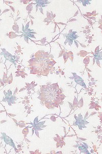 Vintage holographic floral vector pattern remix from artwork by William Morris