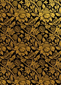 Vintage golden botanical pattern remix from artwork by William Morris