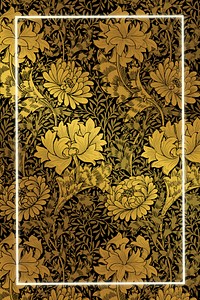 Vintage floral frame pattern vector remix from artwork by William Morris